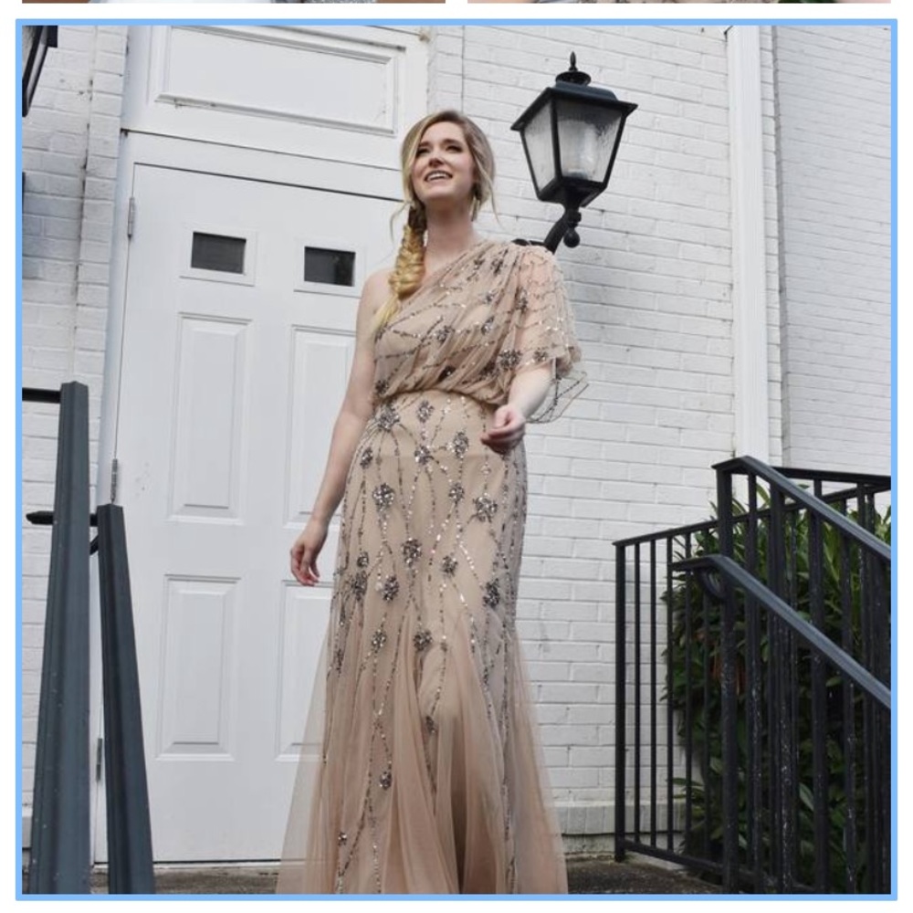 PLUS SIZE Adrianna Papell one shoulder gown - Picture 9 of 16